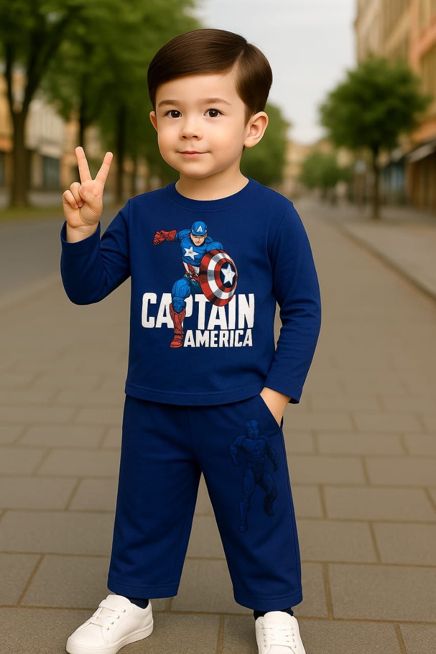 Kids Mid Season Tracksuit – Captain Superhero Print