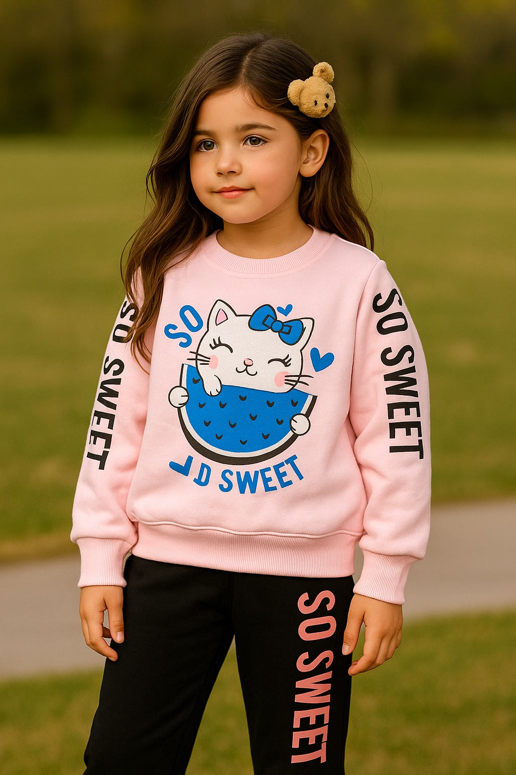 Winter – Soft & Cozy So Sweet Kitty Fleece Tracksuit for Kids
