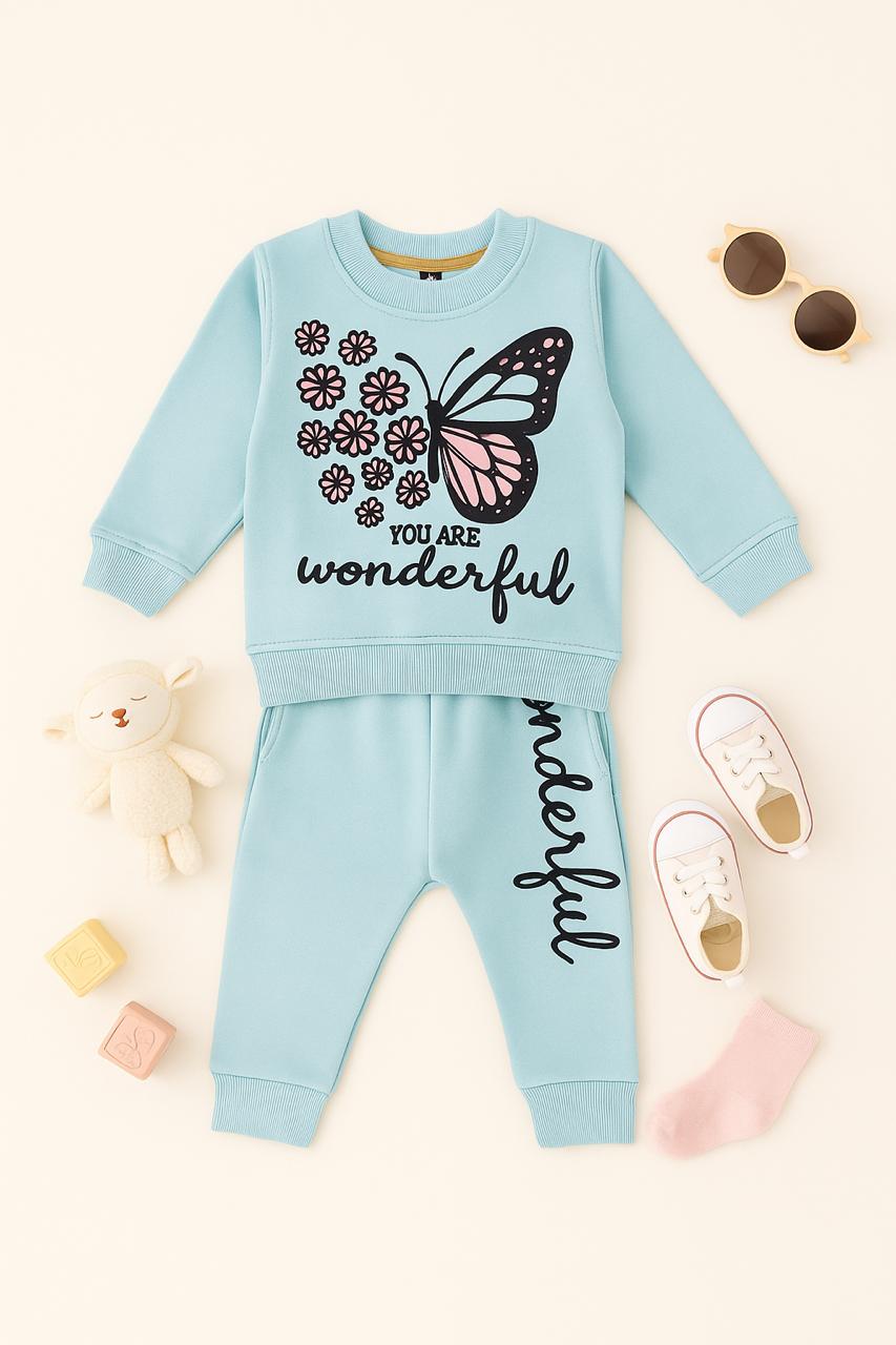 Winter – Soft & Cozy Wonderful Butterfly Fleece Tracksuit for Kids