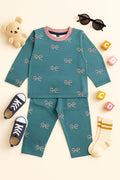 Night Suit – Soft & Cozy Bow Print Kids Comfort Wear Cotton Stuff