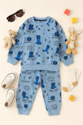 Winter – Soft & Cozy Blue Gamer Fleece Tracksuit for Kids